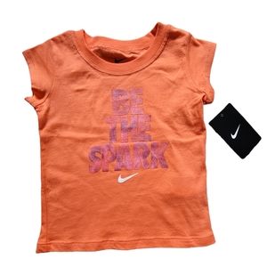 Nike BNWT Orange Short Sleeve Tee Shirt Girls Size 24 month